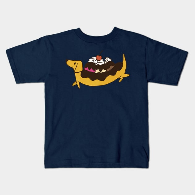 Dachshund Split Kids T-Shirt by PseudoL